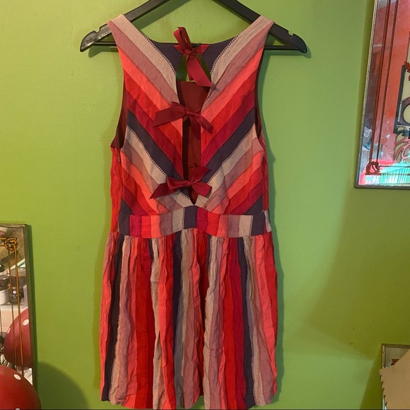 Anthropologie striped sundress ribbon tie back - Picture 5 of 9